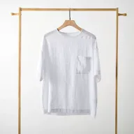 Mens Loose Fit Short Sleeve Linen T Shirt Solid Pattern Breathable Summer Top