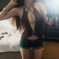 Womens Casual Two Piece Set Sexy Hollow Deep V Neck Halter Top Spring Fashion Available in Brown S M L
