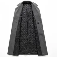 Mens Wool Overcoat Thick Warm Long Fit Casual Winter Outerwear Available in Gray and Black Wholesale Options