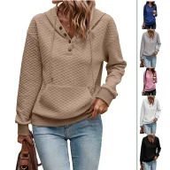 Long Sleeve Cardigan Jacket Button Decoration Solid Color Casual Wear custom packaging