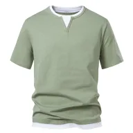 Mens Loose Fit T Shirt Short Sleeve V Neck Cotton Casual Summer Wear Available in Multiple Colors and Sizes