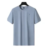 Mens Short Sleeve Quick Dry Breathable Solid T Shirt in Nylon Available in Gray Black Blue Green Sizes L to 5XL