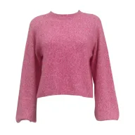 Knit Sweater Round Neck Long Sleeve Sexy Backless Tie Design Short Style Casual Wear for Autumn and Winter