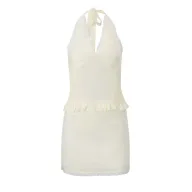 Dopamine V Neck Halter Top and Bodycon Skirt Set Winter Collection Stylish Casual Wear for Women OEM Available