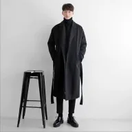 Mens Wool Blend Overcoat Loose Fit Mid Length Winter Coat Casual Style Available in Green Black Brown Wholesale