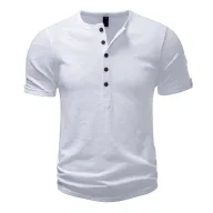 Mens Loose Fit Casual Short Sleeve T Shirt Solid Color Bamboo Fabric Summer Wear