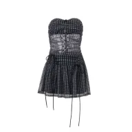 Plaid Strapless Crop Top and Mini Skirt Set Fashionable Slim Fit Autumn Perfect for Casual Outings Wholesale