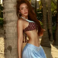 Bohemian Style Womens Summer Outfit Set Halter Neck Top and High Waist Lantern Pants Casual Fashion