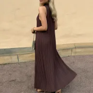 Elegant Striped Maxi Dress for Women Sleeveless Summer Fashion High End Feel Perfect for Parties and Events