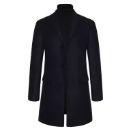 Mens Casual Overcoat High Quality Wool Blend Long Sleeve British Style Available in Khaki and Navy Blue Wholesale