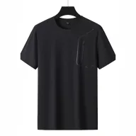 Mens Short Sleeve Quick Dry Breathable Solid T Shirt in Nylon Available in Gray Black Blue Green Sizes L to 5XL