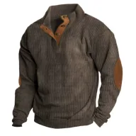 Sporty Long Sleeve Stand Collar Mens Sweatshirt Made of Polyester Solid Pattern Available in Multiple Colors and Sizes