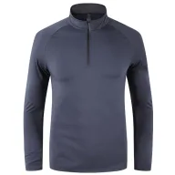 Mens Casual Long Sleeve Solid T Shirt High Quality Half Zipper Loose Fit Breathable Polyester Available in Multiple Colors