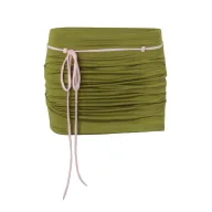 Womens Casual Set Stylish Sleeveless Top and Ruched Bodycon Skirt Spring Fashion Available in Pink and Green Wholesale