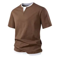 Mens Loose Fit T Shirt Short Sleeve V Neck Cotton Casual Summer Wear Available in Multiple Colors and Sizes