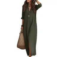 Summer Long Dress for Women Elegant Solid Color Stylish Design Comfortable Fit Perfect for Casual or Formal Occasions