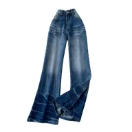 High Waisted Wide Leg Jeans for Women Vintage Style Loose Fit Flared Hem Summer Fashion Wholesale Available