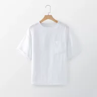 Mens Loose Fit Short Sleeve Linen T Shirt Solid Pattern Breathable Summer Top