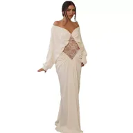 Elegant French Style Long Sleeve Bodycon Dress with Lace Paneling for Women Autumn Collection Perfect for Parties and