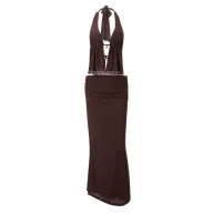 Halter Neck Cutout Top and High Waist Bodycon Skirt Set Sexy Design Spring Collection Womens Fashion Wholesale