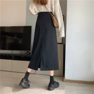 High Waist A Line Midi Skirt Slim Fit Stretch Denim Casual Everyday Wear customizable