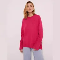 Womens Knit Sweater Round Neck Loose Fit Solid Color Autumn Winter Fashion Wholesale Available