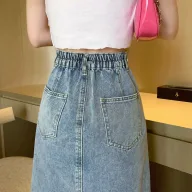 High Waist A Line Denim Skirt for Women Vintage Style Mid Length Summer Wear bulk order