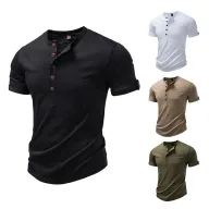 Mens Loose Fit Casual Short Sleeve T Shirt Solid Color Bamboo Fabric Summer Wear