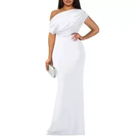 Elegant French Style Off Shoulder Bodycon Dress Summer Collection Slim Fit Midi Length Perfect for Parties and Events