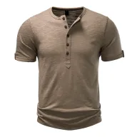 Mens Loose Fit Casual Short Sleeve T Shirt Solid Color Bamboo Fabric Summer Wear