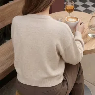 Womens Cardigan Sweater Korean Style Solid Color with Chinese Knot Lightweight for Casual Wear