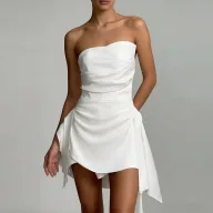 Summer Womens Dress Elegant Strapless Backless Design French Style for Casual or Formal Occasions Wholesale Available