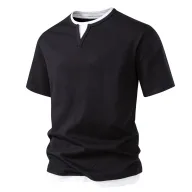 Mens Loose Fit T Shirt Short Sleeve V Neck Cotton Casual Summer Wear Available in Multiple Colors and Sizes