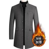 Mens Wool Overcoat Casual Slim Fit Long Length Autumn Winter Collection Available in Multiple Colors and Sizes