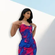 Summer Womens Floral Print Midi Dress with Spaghetti Straps and Backless Design in Purple Available in Multiple Sizes