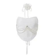 Pearl Chain Strapless Top and Fringe Skirt Set for Women Summer Fashion Casual Chic Available in