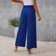 Womens Casual Blue Wide Leg Pants Slim Fit Spring and Summer Wear ready to ship