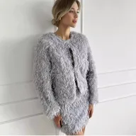 Fringe Jacket Set for Women Elegant Short Top and Skirt Casual Autumn Winter Fashion