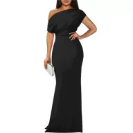 Elegant French Style Off Shoulder Bodycon Dress Summer Collection Slim Fit Midi Length Perfect for Parties and Events