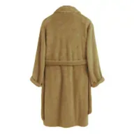 Mens Long Overcoat Thick Plush Fabric Notched Lapel Button Closure Autumn Winter Wear