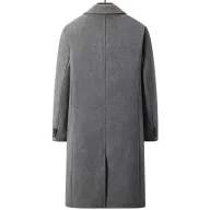 Mens Wool Overcoat Long Knee Length Design Warm Winter Outerwear Available in Gray Black Navy Wholesale Options
