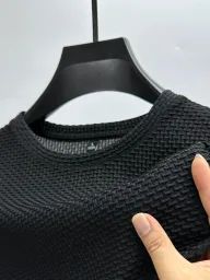 Mens Loose Fit Short Sleeve T Shirt in Solid Wool for Summer in Multiple Colors and Sizes