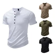 Mens Loose Fit Casual Short Sleeve T Shirt Solid Color Bamboo Fabric Summer Wear