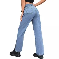 Womens Distressed Denim Jeans Casual Street Style Blue Wash Available in XS to L Wholesale Supply low MOQ
