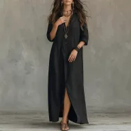 Summer Long Dress for Women Elegant Solid Color Stylish Design Comfortable Fit Perfect for Casual or Formal Occasions