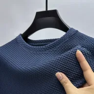 Mens Loose Fit Short Sleeve T Shirt in Solid Wool for Summer in Multiple Colors and Sizes