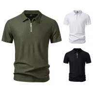 Mens Loose Fit Short Sleeve T Shirt Solid Color Casual Wear Available in White Black Green Sizes S to 2XL