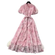 Lace Sequin Maxi Dress for Women High Waist A Line Silhouette Elegant Design Perfect for Summer Parties Wholesale