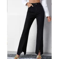 High Waist Wide Leg Jeans for Women Casual Fit Black Denim Summer Wear low MOQ factory direct
