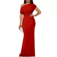 Elegant French Style Off Shoulder Bodycon Dress Summer Collection Slim Fit Midi Length Perfect for Parties and Events